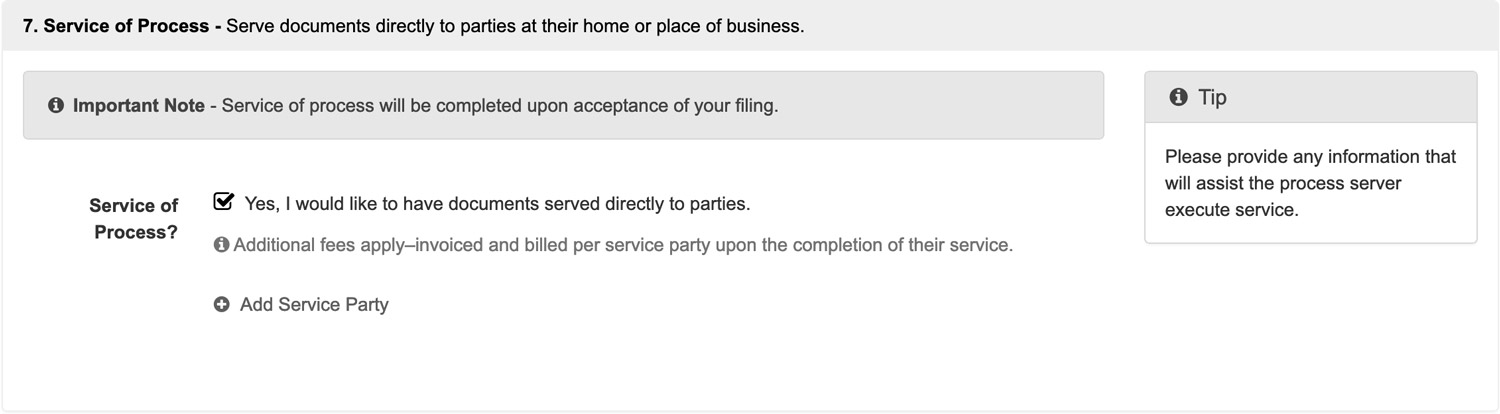 Request Service of Process
